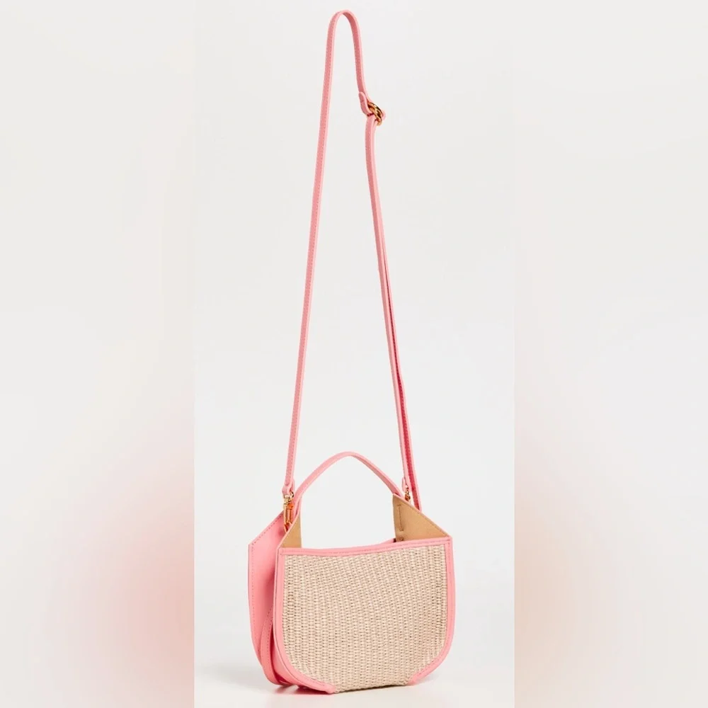 NIB Ree Projects Helene Hobo Mini Raffia Bag in Peach - Picture 4 of 14